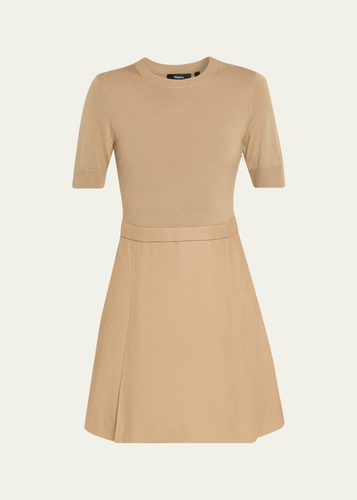 Short-Sleeve Combo Mini Dress - 1