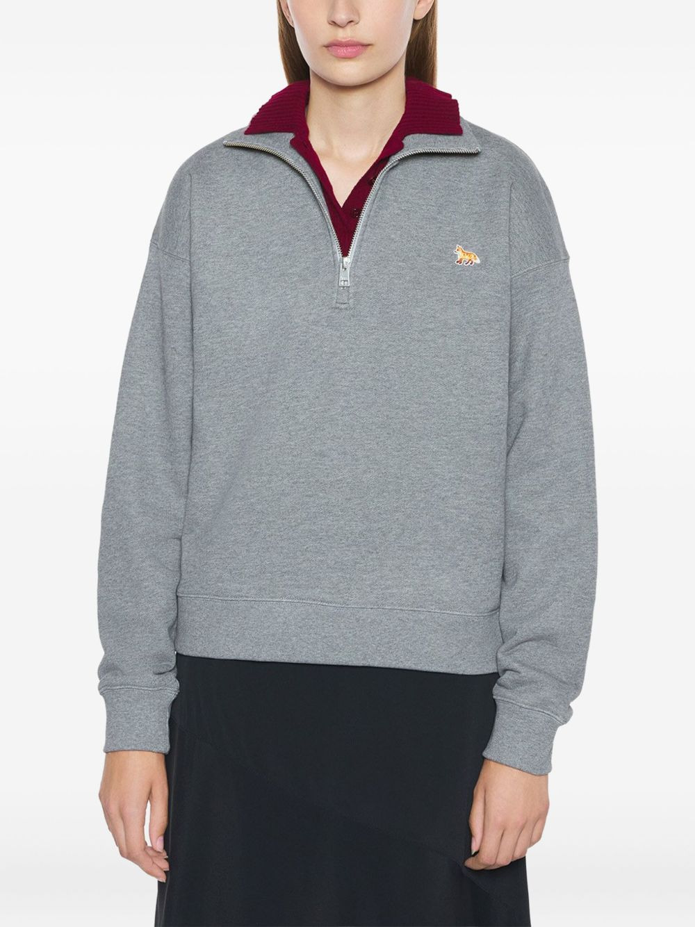embroidered half-zip sweatshirt - 3