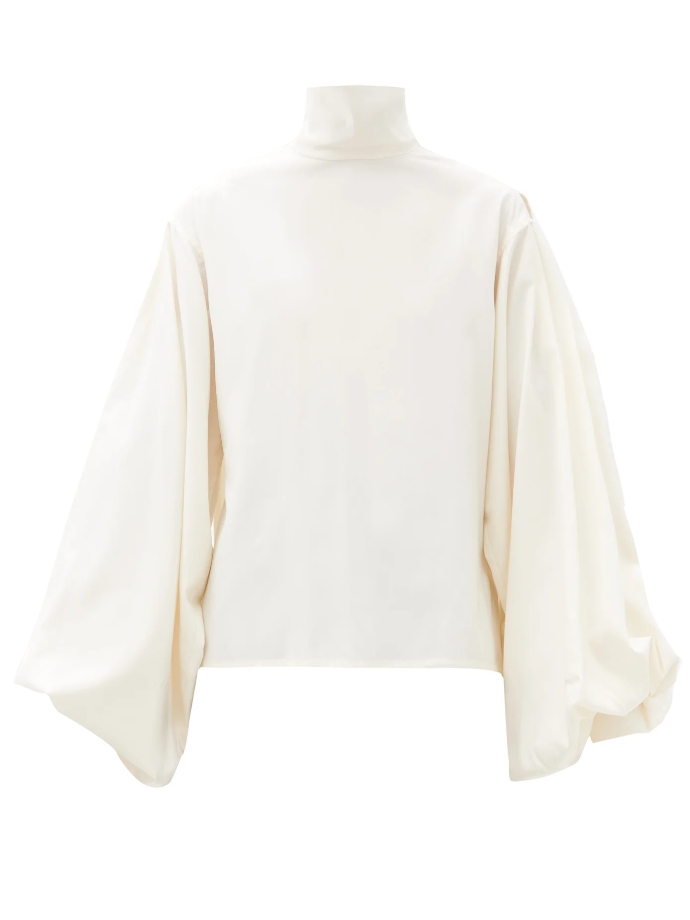 Balloon-sleeve silk blouse - 1