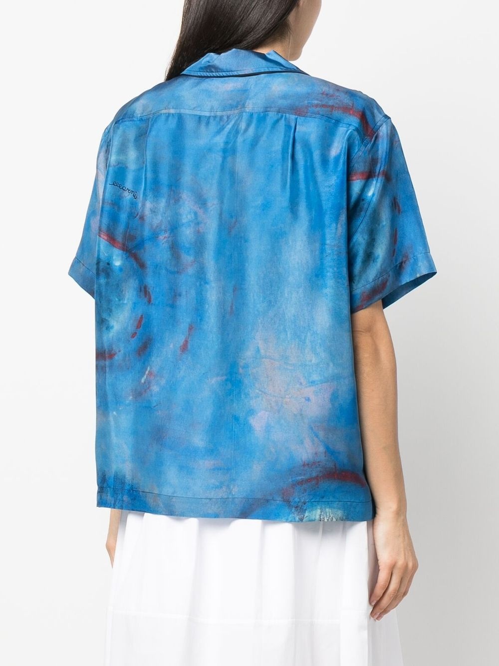 abstract-print silk shirt - 4