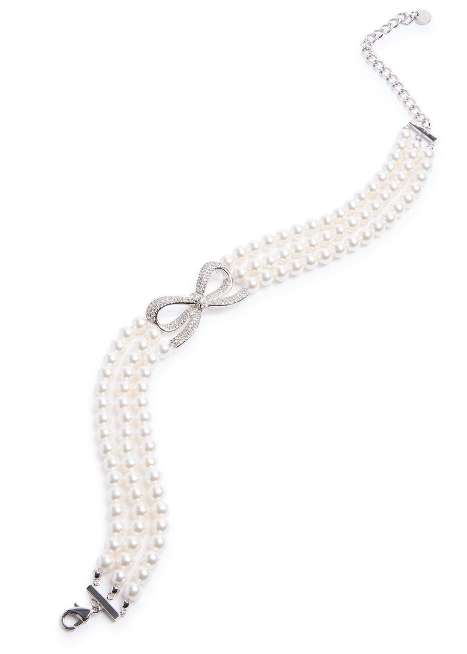 Self-portrait Faux-pearl and bow Choker - 3