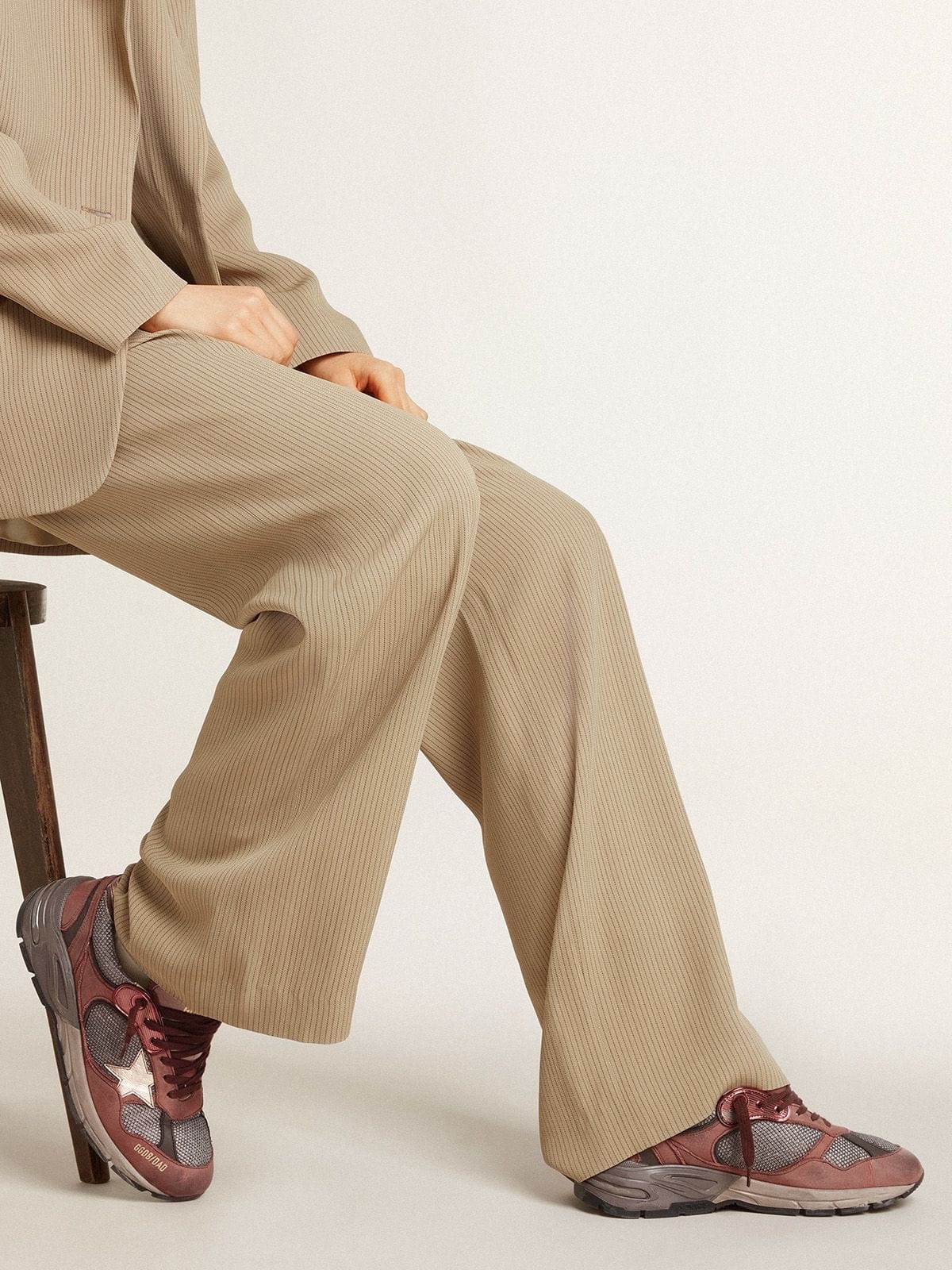 Women's Dad-Star in nubuck with gold leather star and suede heel tab - 3