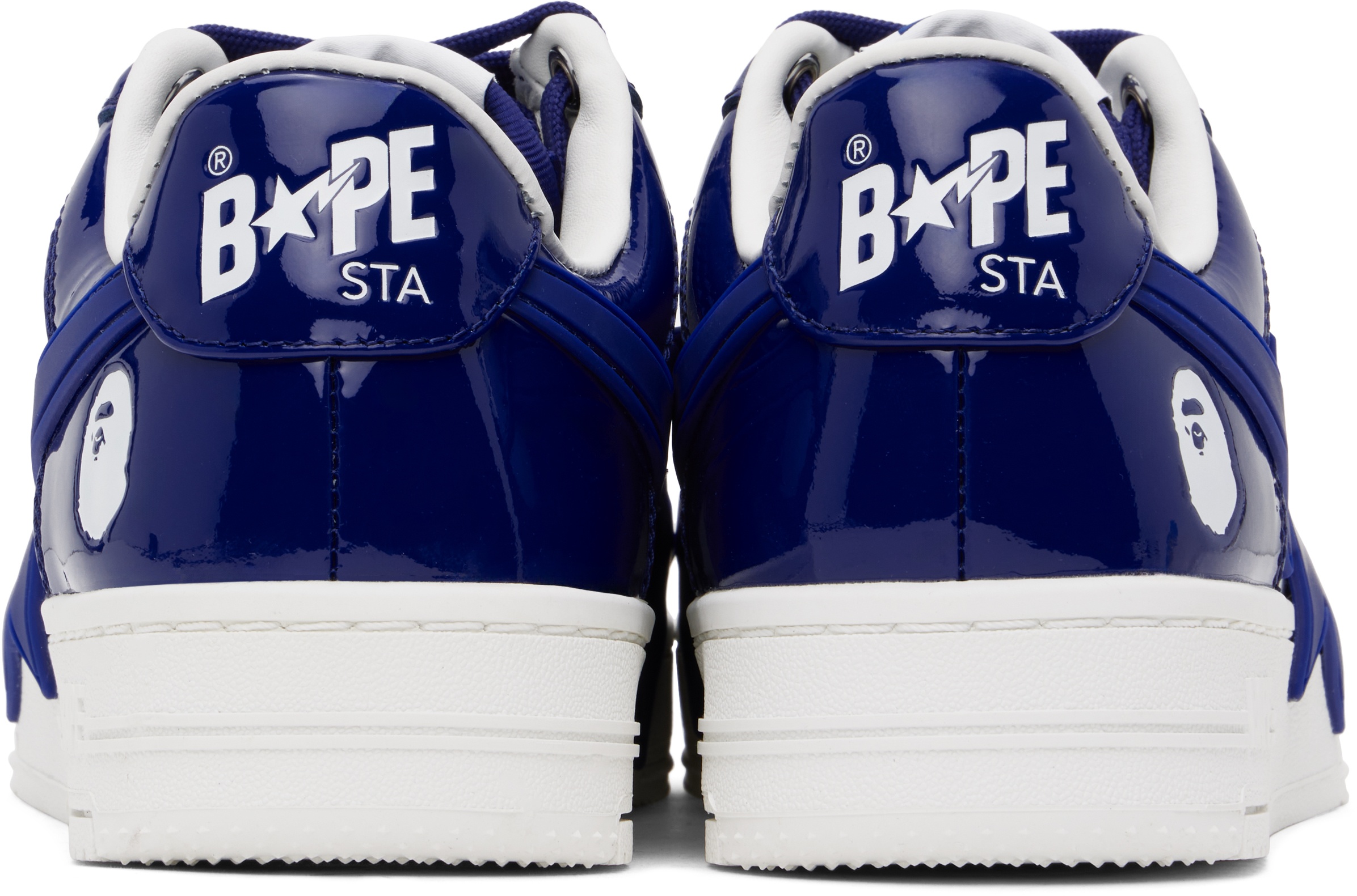 White & Navy BAPE STA OS #3 Sneakers - 2