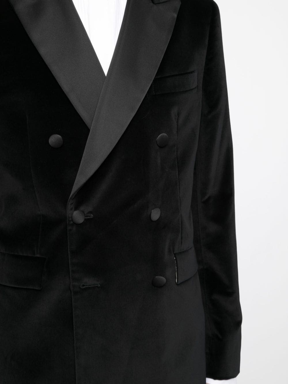 double-breasted cotton blazer - 5