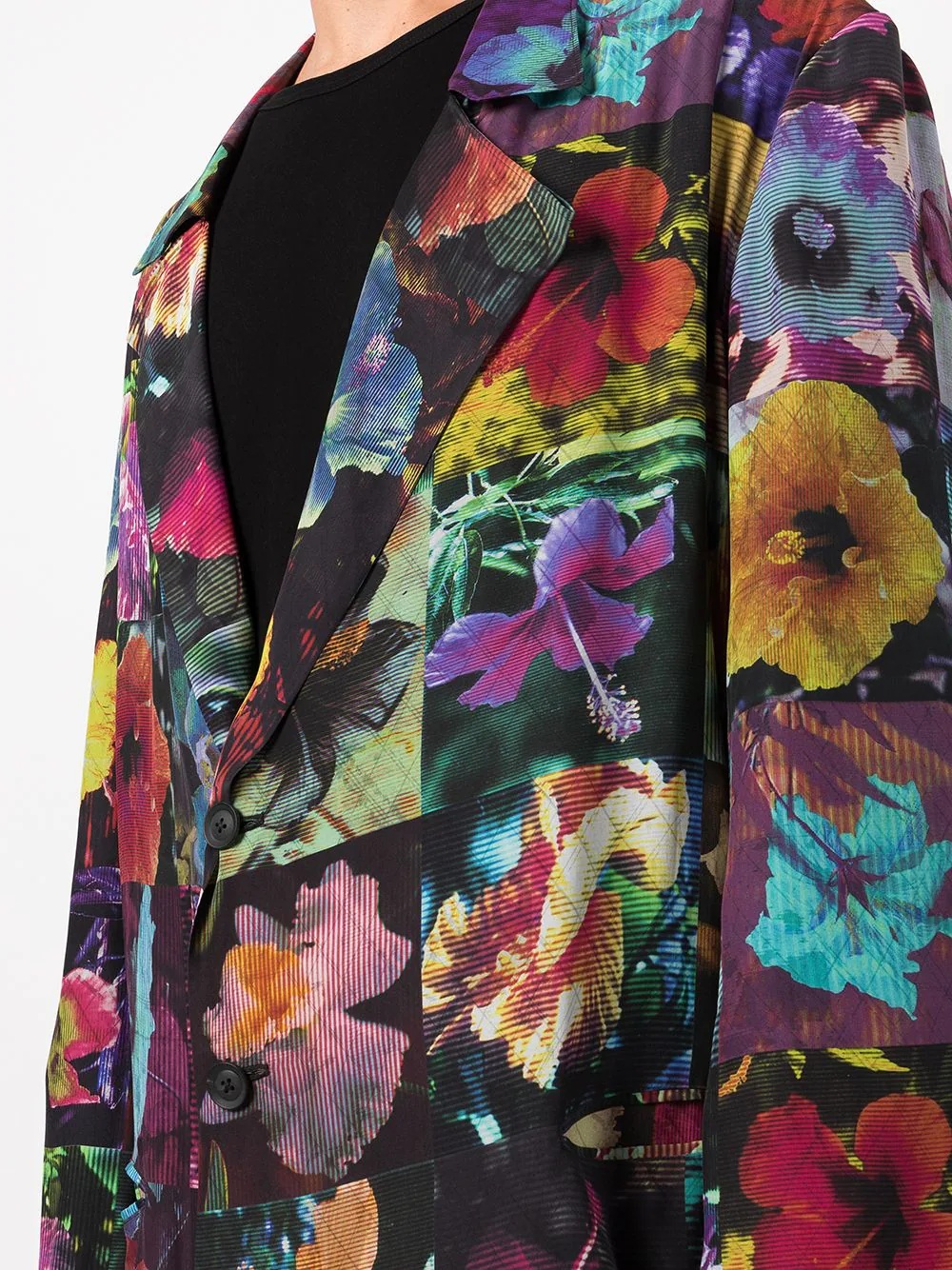 floral-print single-breasted coat - 5