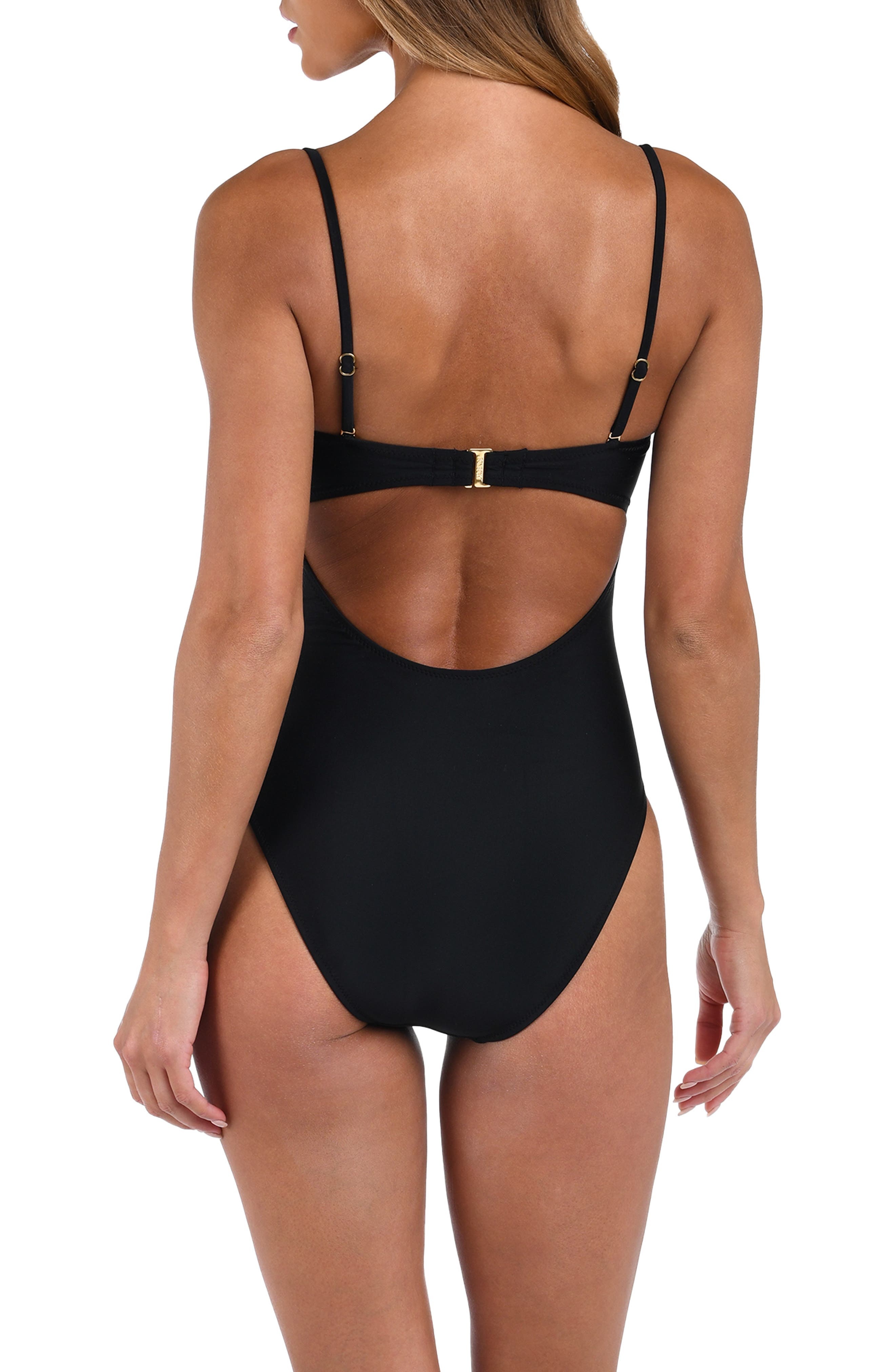 L'AGENCE Emilia Bandeau One-Piece Swimsuit in Black at Nordstrom - 3