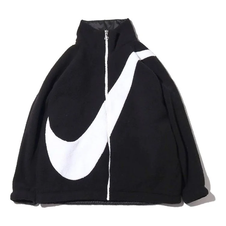 (WMNS) 나이키 큰 Swoosh 큰 양의 양모 Reversible 재킷 아시아 에디션 블랙 CI8938-010 - 1