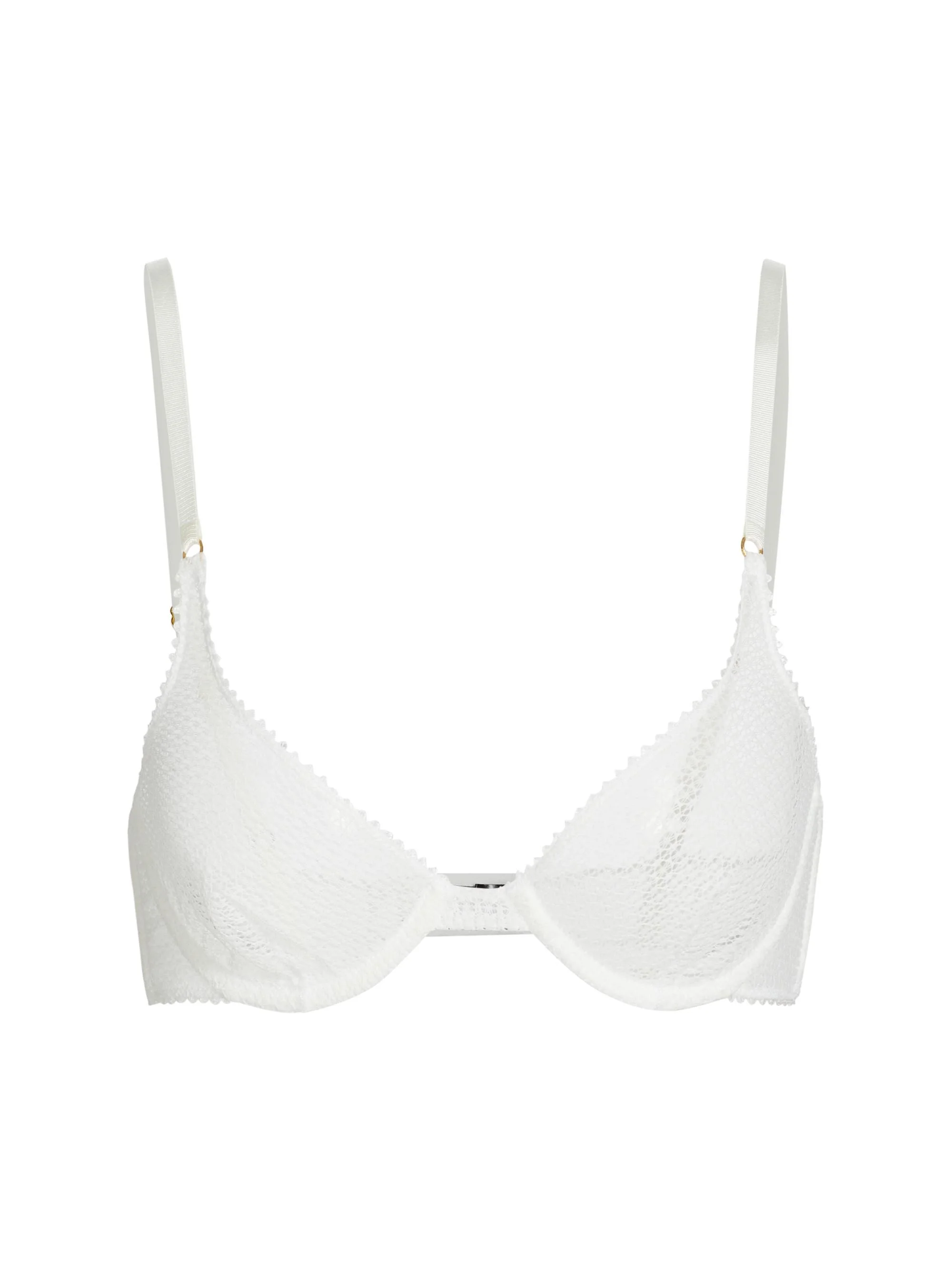 Women's Crochet Lace Demi Bra - Ivory - 1