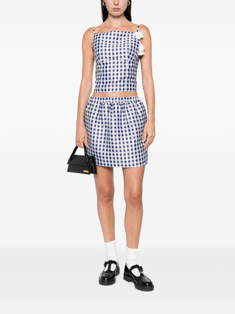 gingham pleated skirt - 2