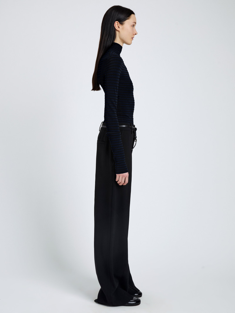 Didi Top in Matte Viscose Velvet Stripe 4