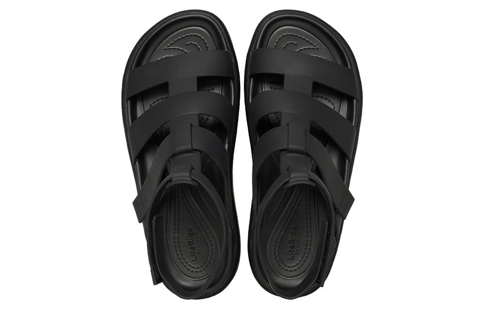 (WMNS) Crocs Brooklyn Luxe Gladiator Sandals 'Black' 209557-060 - 4