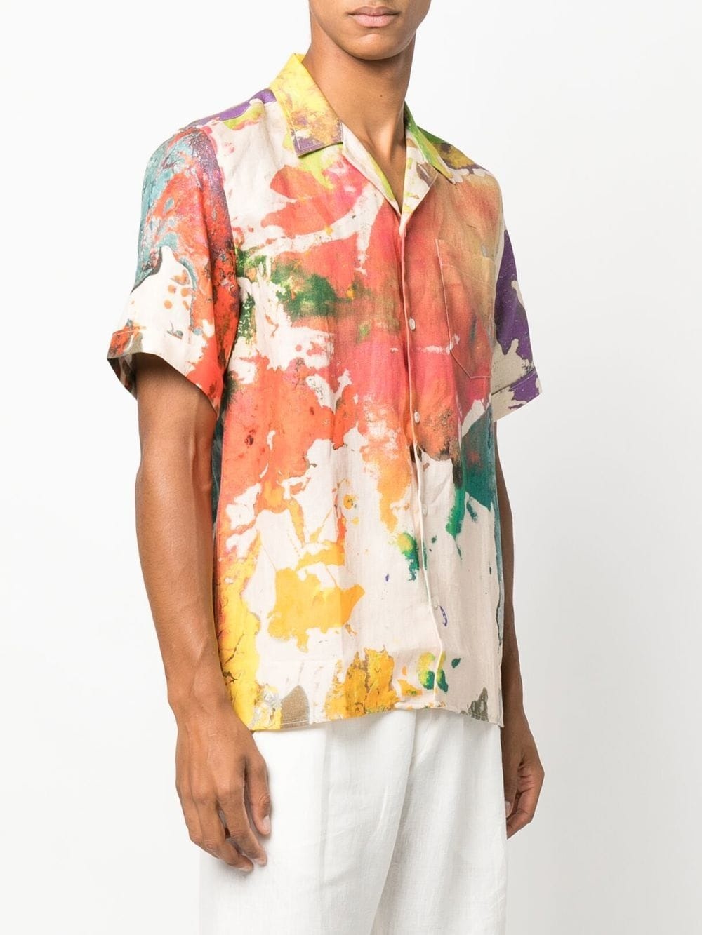 x Smiley graphic-print linen shirt - 3