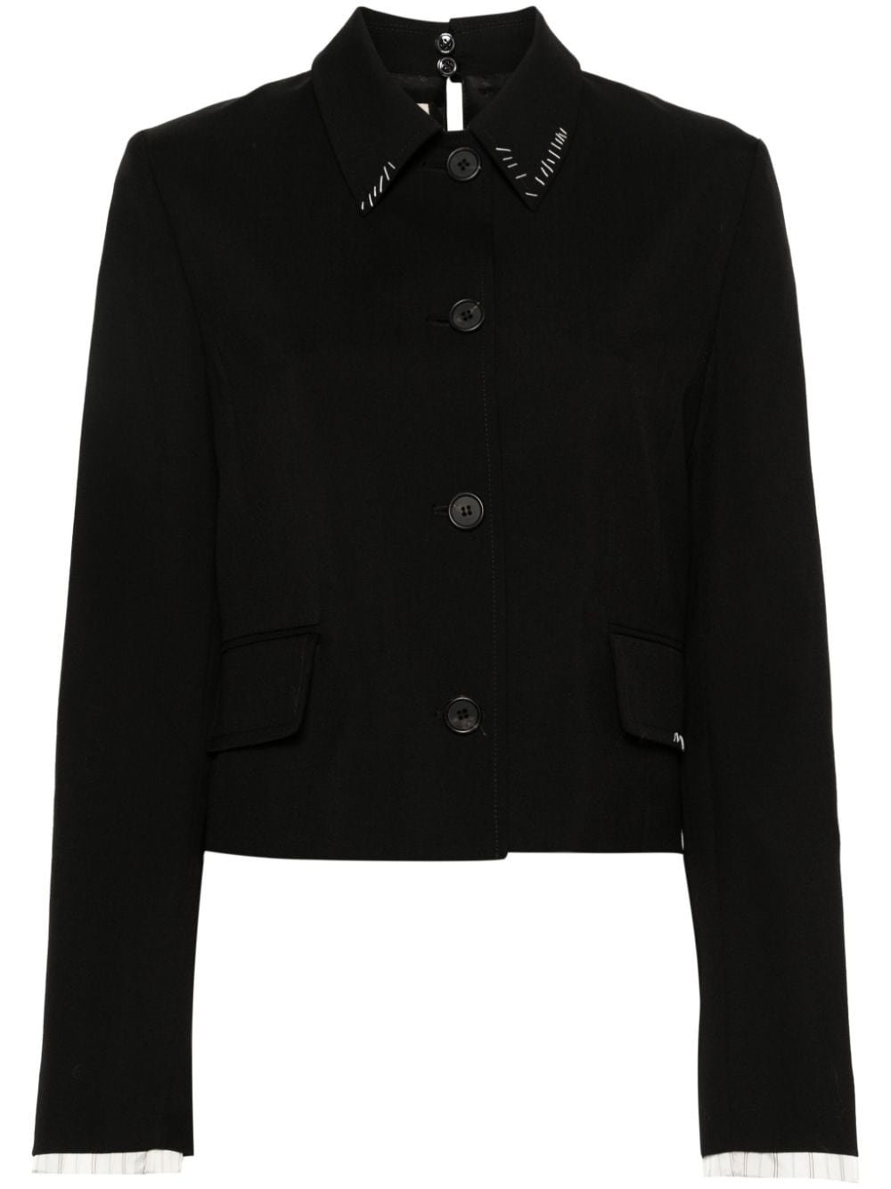 cropped virgin-wool blazer - 1