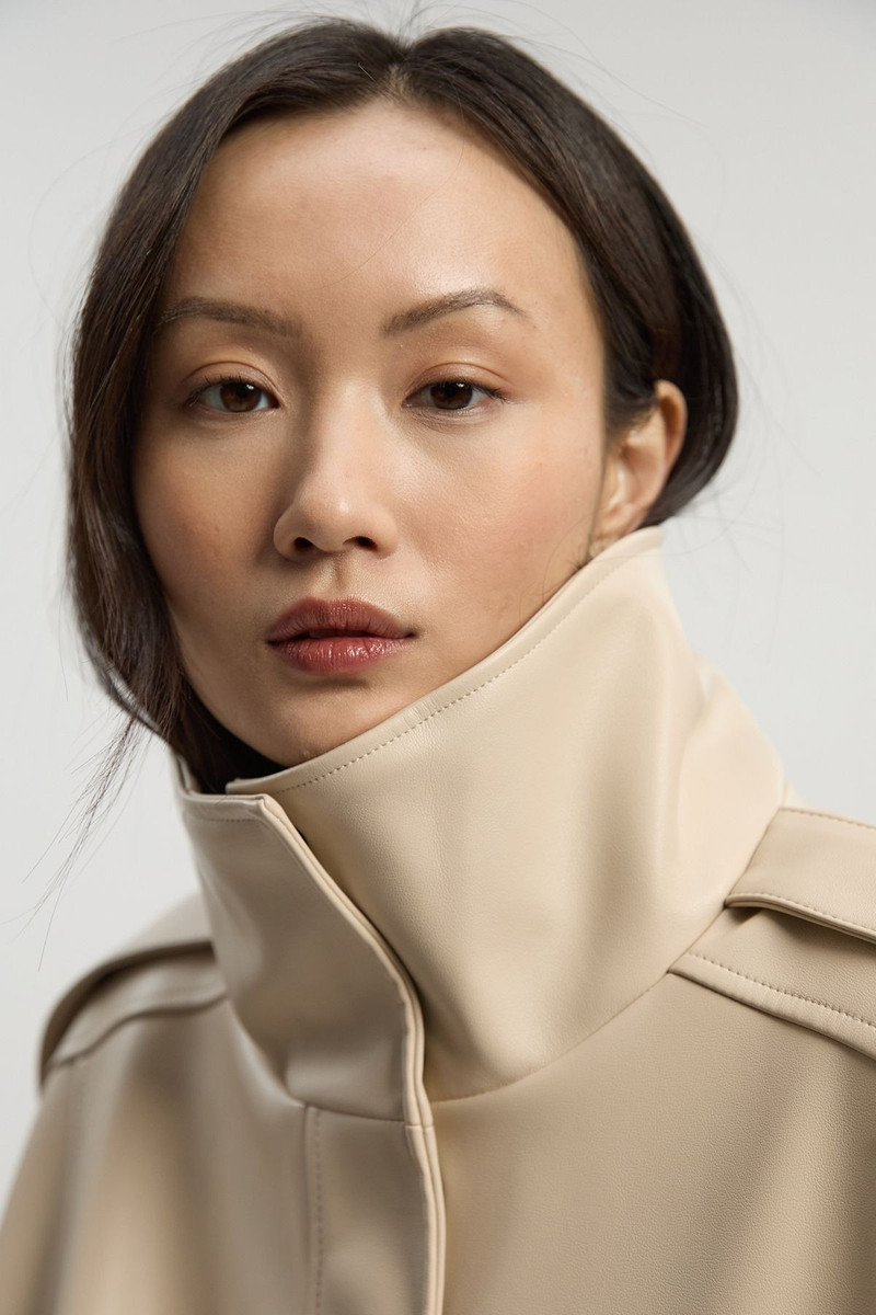 Faux Leather Relaxed Cocoon Jacket 3