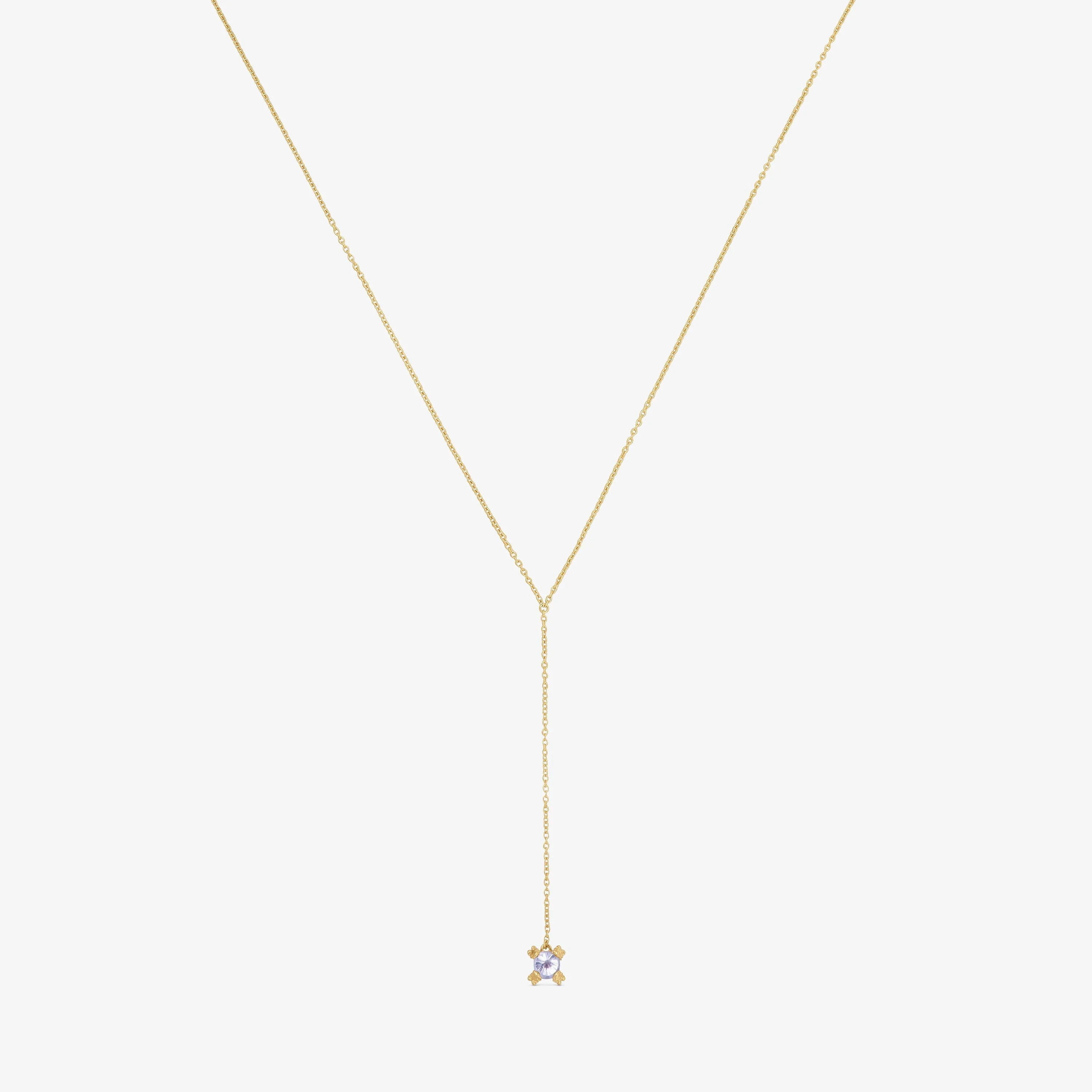 Short 18K solid gold and tanzanite Necklace Color Pills - 1
