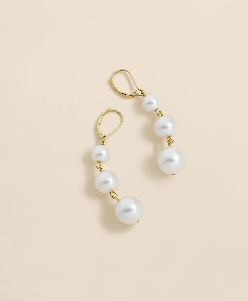 Faux-Pearl Drop Earrings - 1