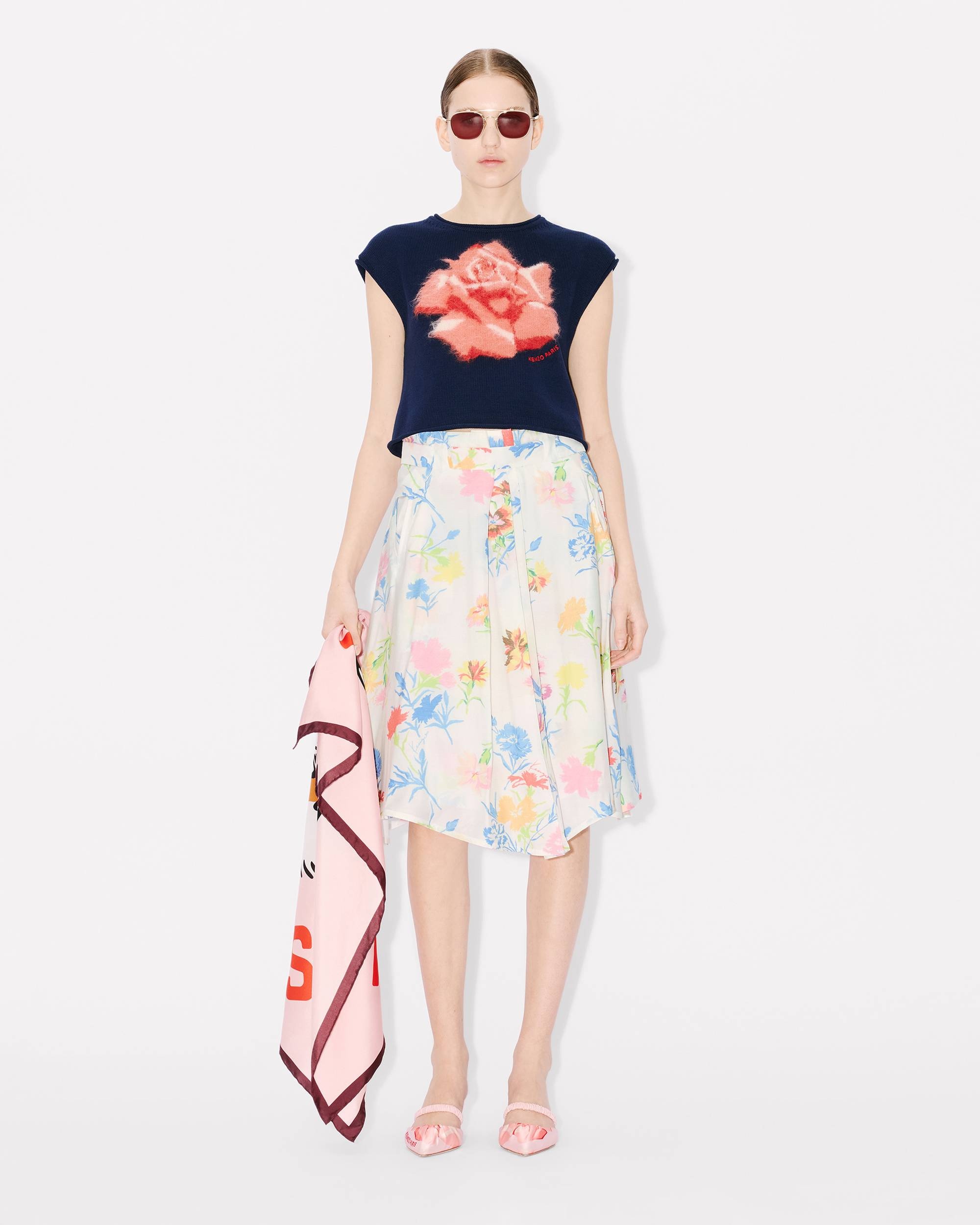 'KENZO Drawn Flowers' pleated skirt - 5