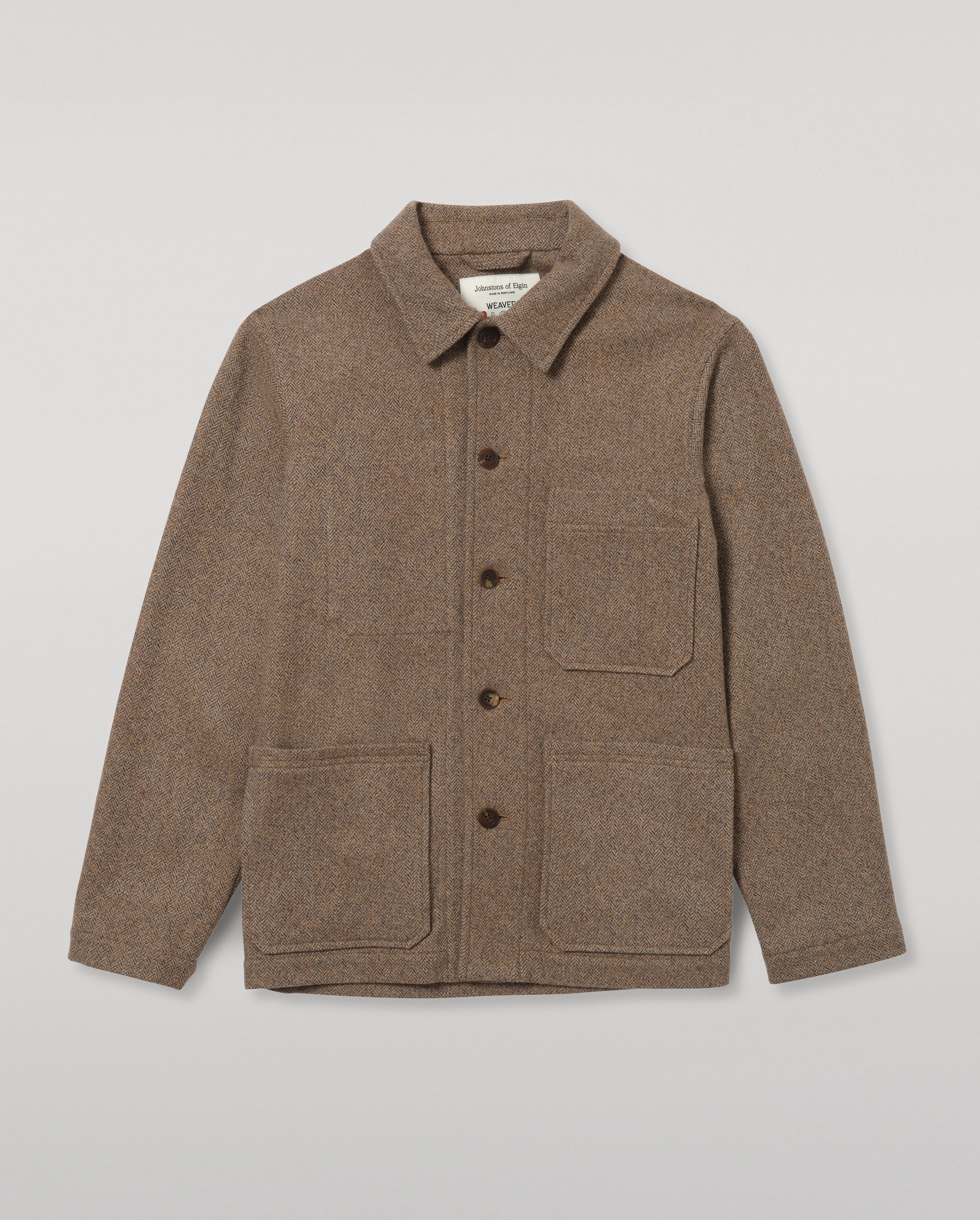The Weavers Jacket | Camel & Blue Herringbone - 1