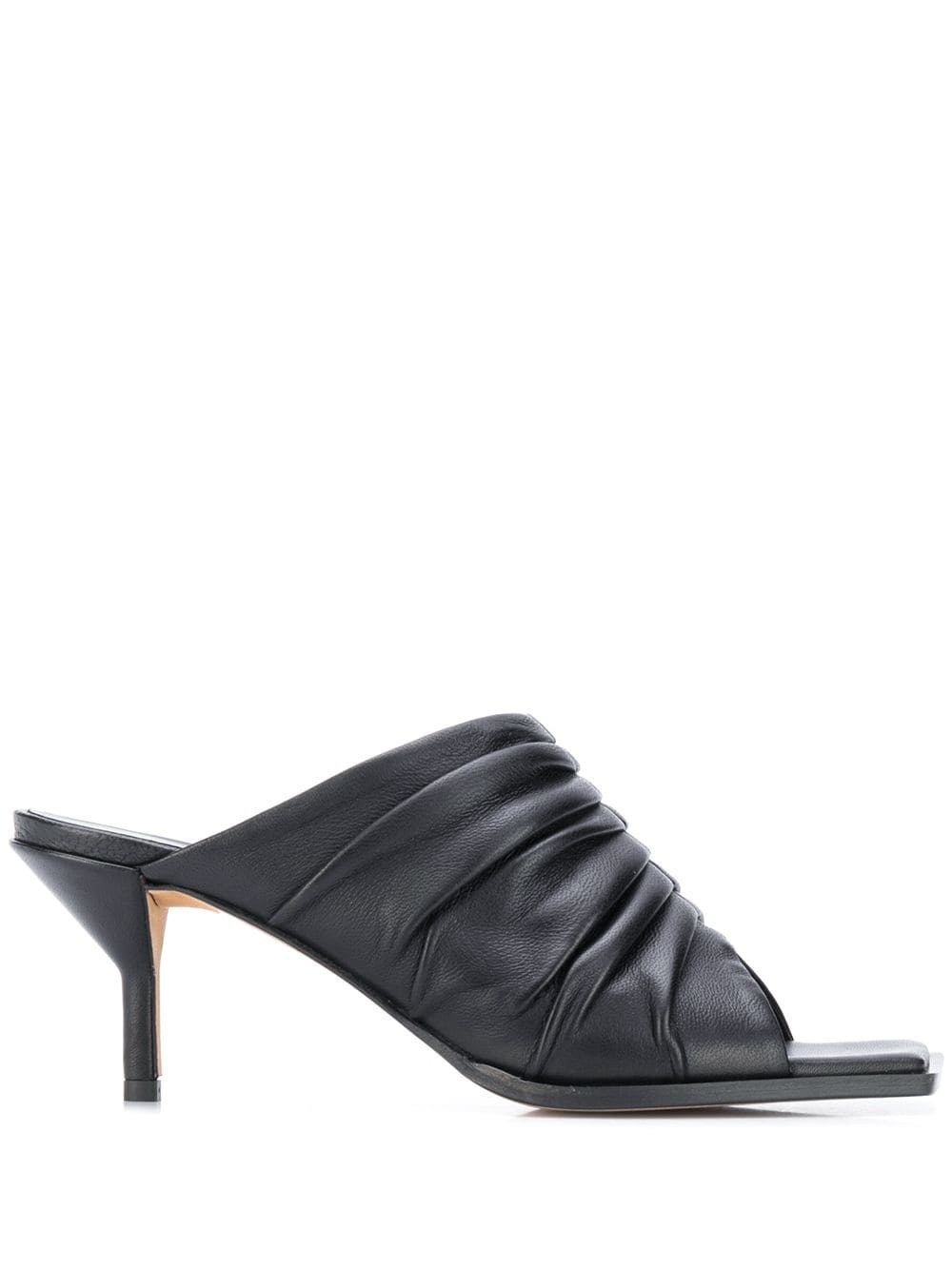 pleated square toe mules - 1