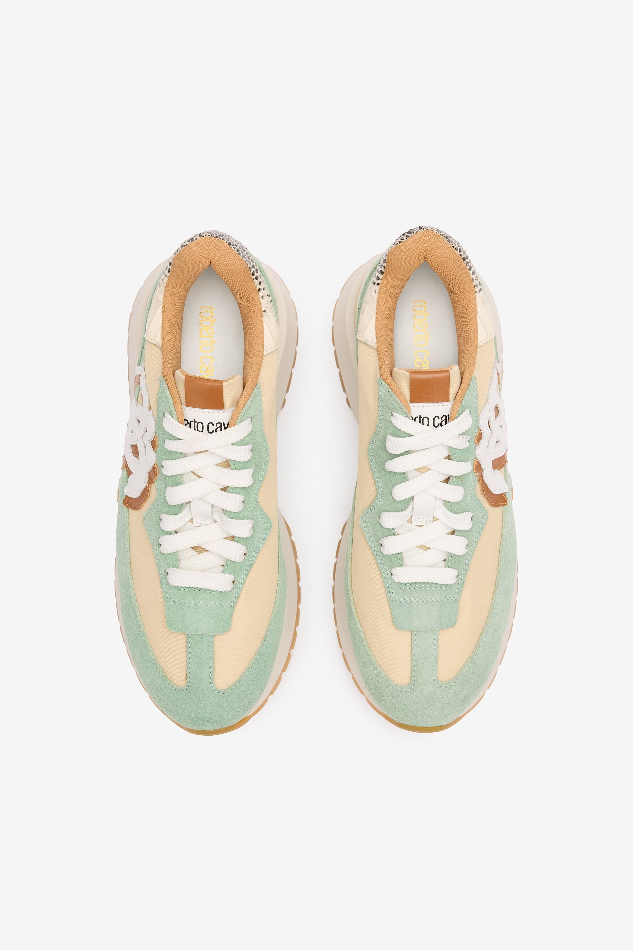Sneakers with Contrasting Back and Mirror Snake Monogram - 5
