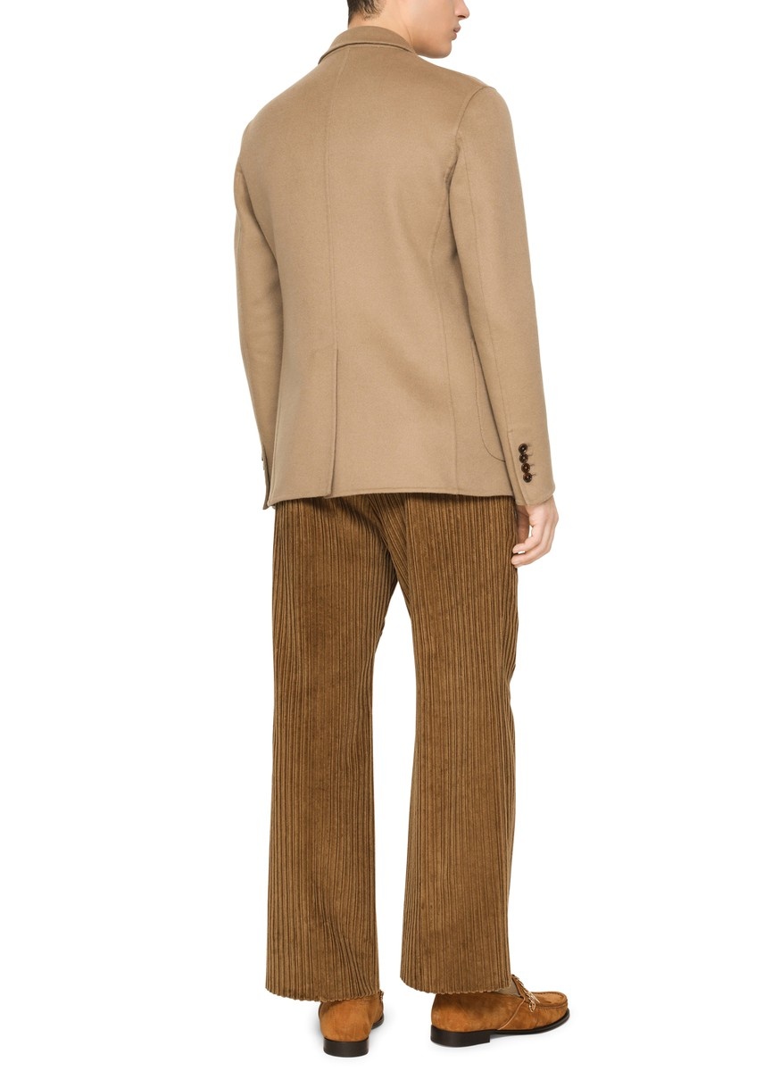 Deconstructed camel hair blazer with embroidery - 3