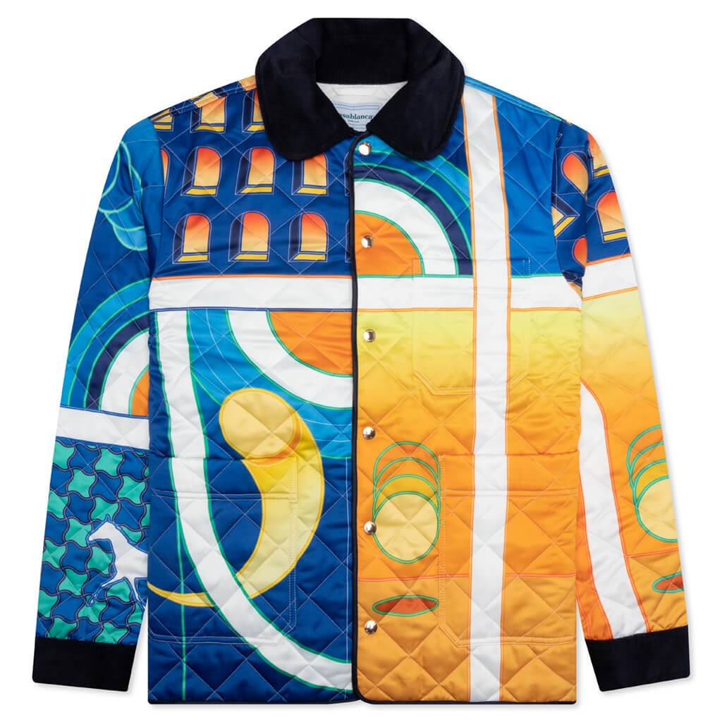PAYSAGE QUILTED POLY SATIN SHIRT - MULTI - 1
