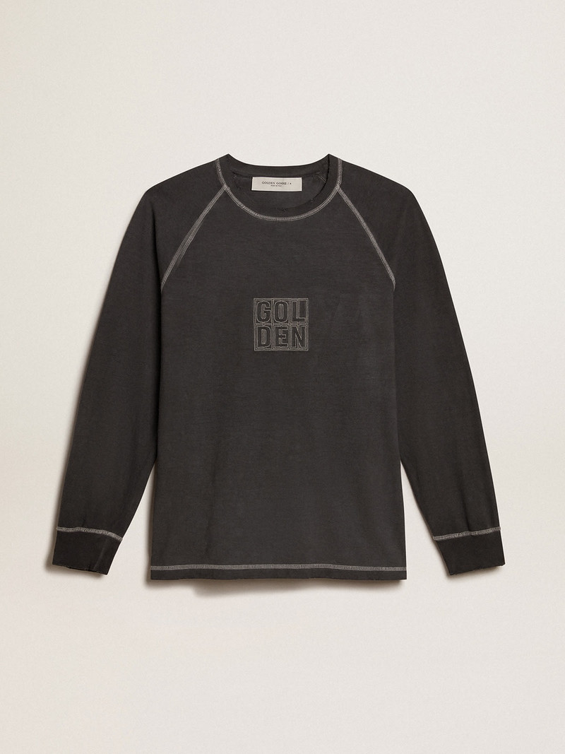 Anthracite T-shirt with white lettering on the front 1