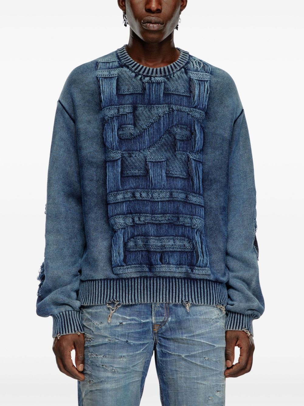 faded effect knitted jumper - 6