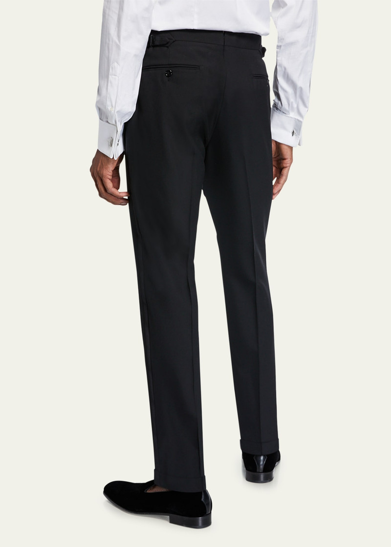 Ralph Lauren Men's Gregory Wool Barathea Tapered Tuxedo Pants outlook