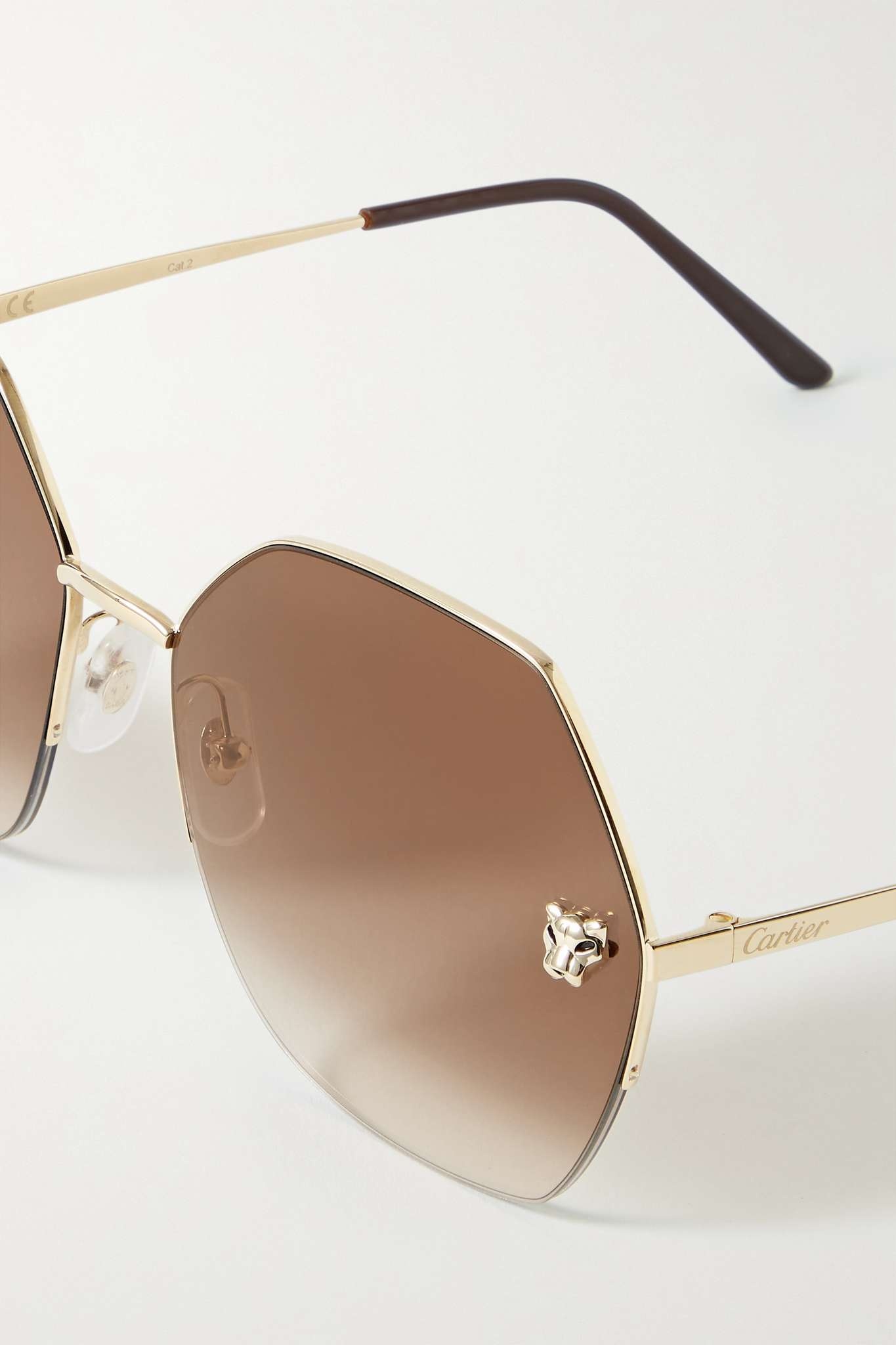 Panthère de Cartier hexagon-frame gold-tone sunglasses - 4