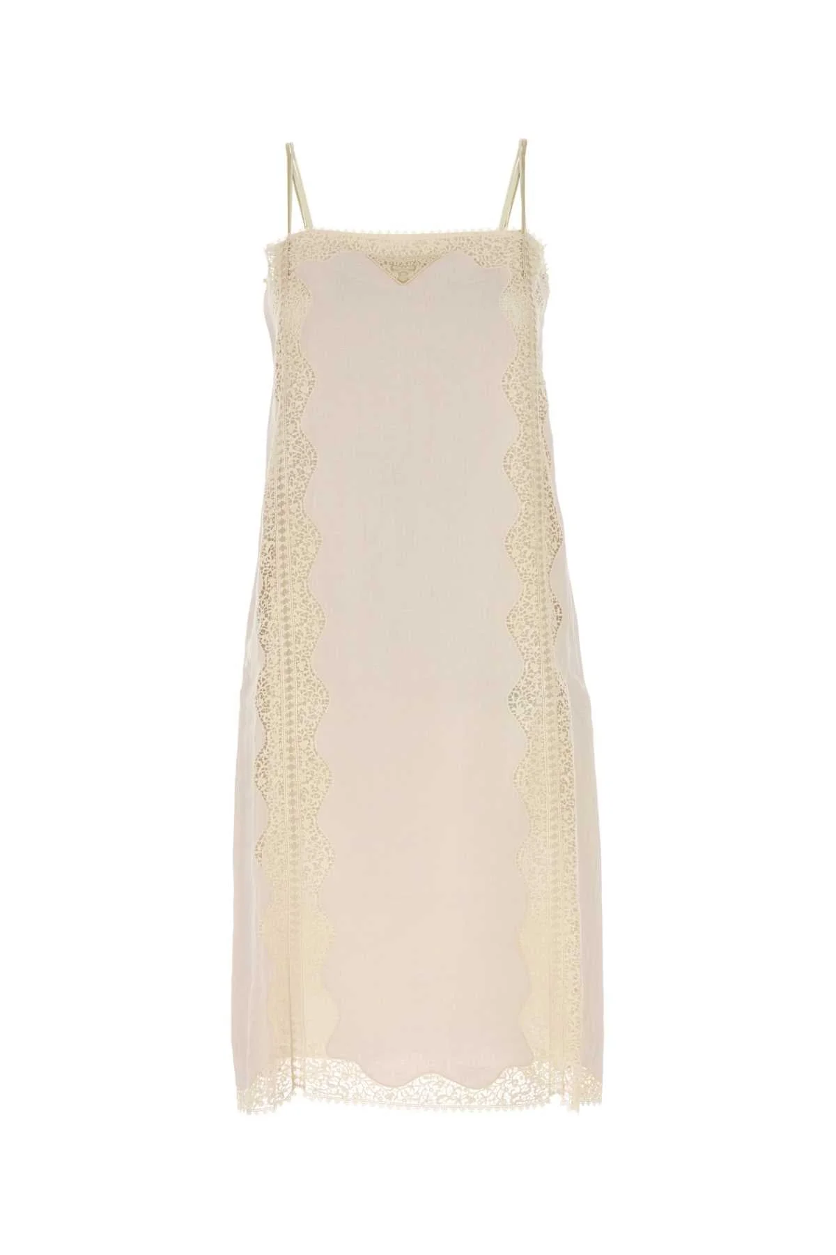 Prada Women Ivory Linen Dress - 1