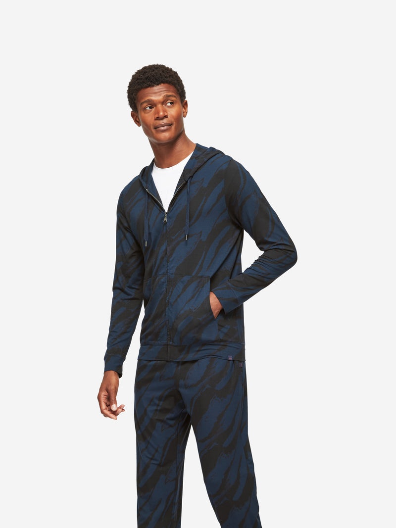 Men's Hoodie London 8 Micro Modal Navy - 2
