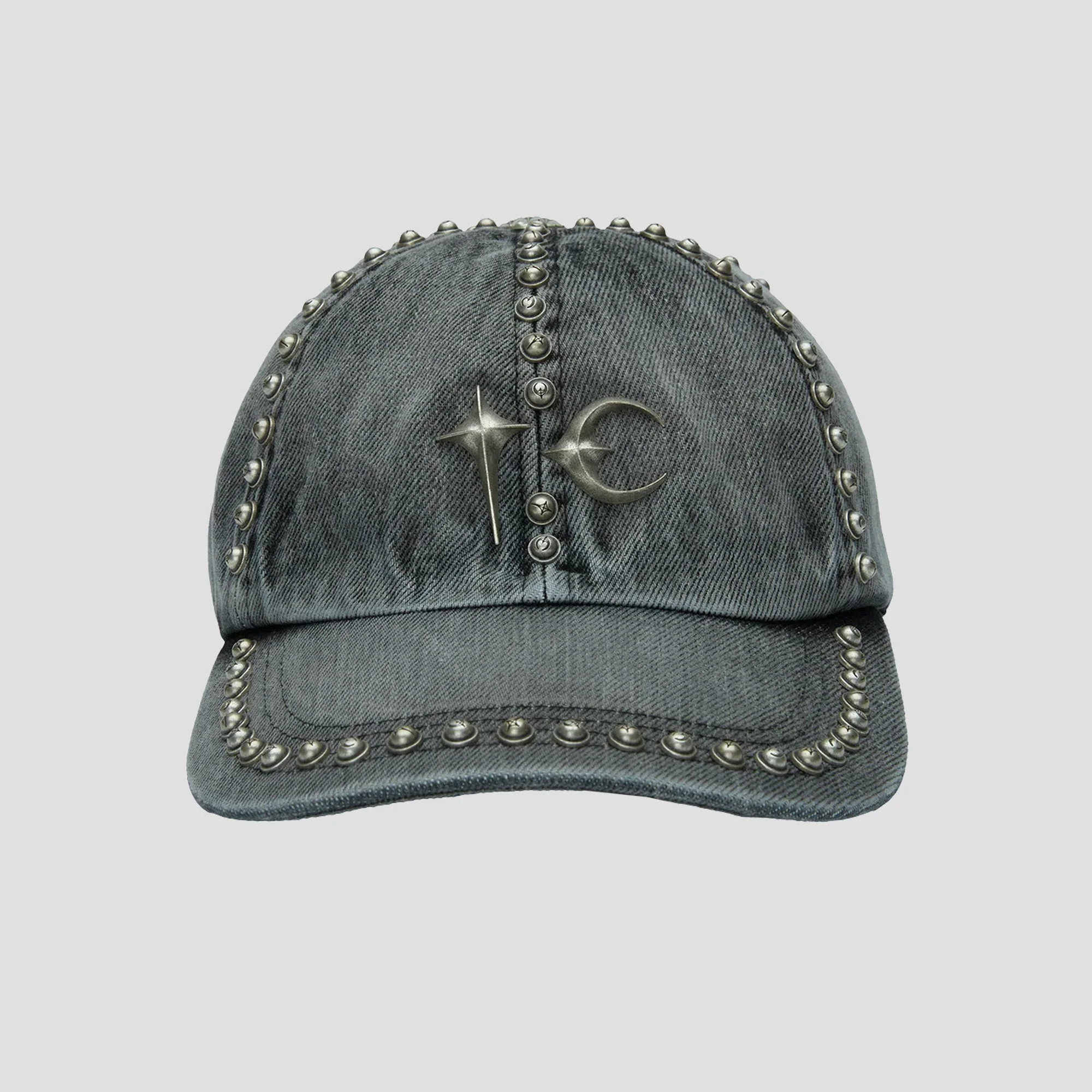 STUDDED DENIM CAP - 1