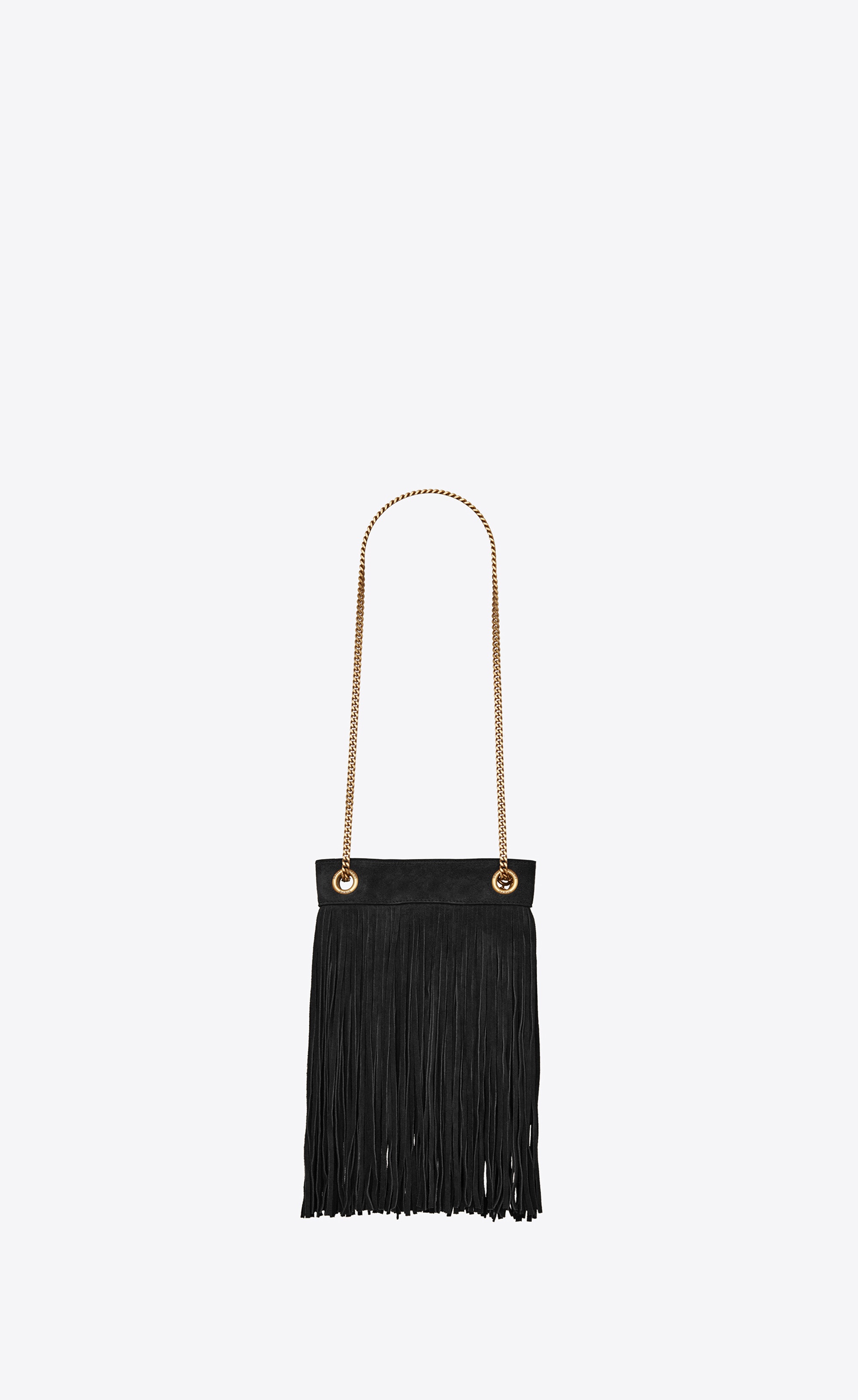 grace small fringed hobo bag in suede - 3