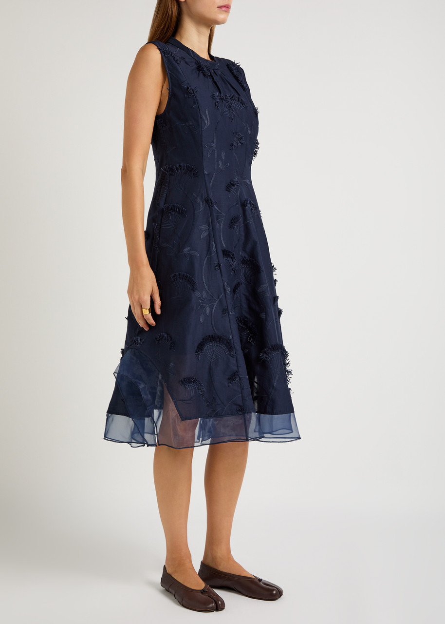 3.1 Phillip Lim Floral-embroidered Fringed Cotton Midi Dress - 2