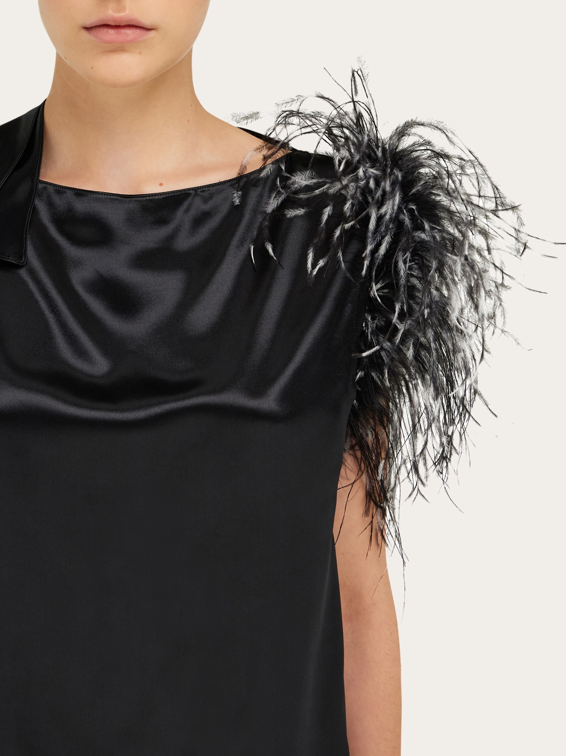 Asymmetric top with feather bouquet - 5