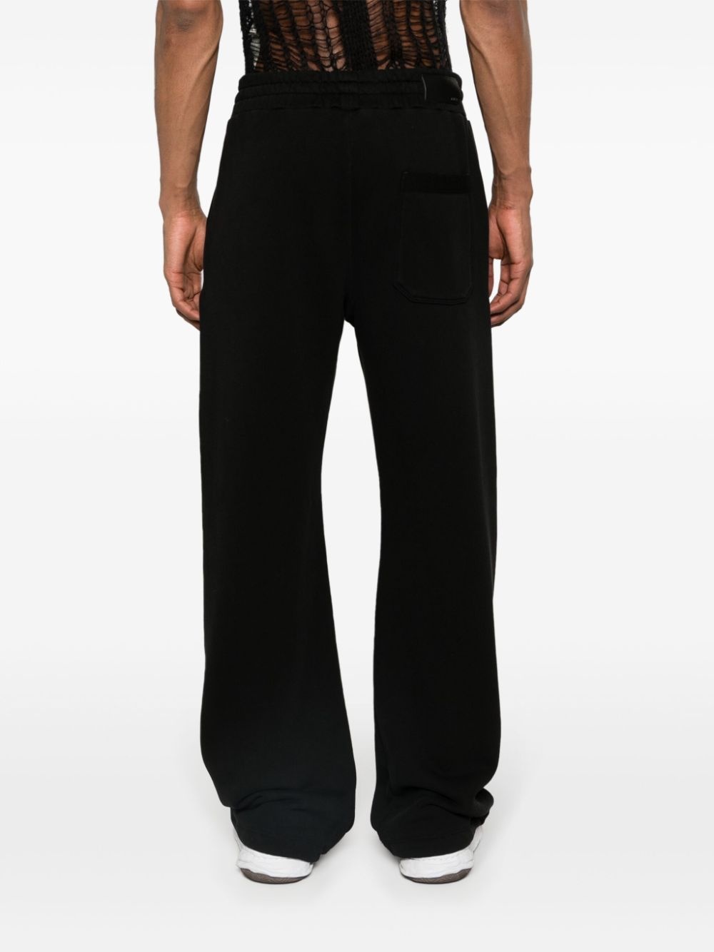 flocked-logo cotton track pants - 4