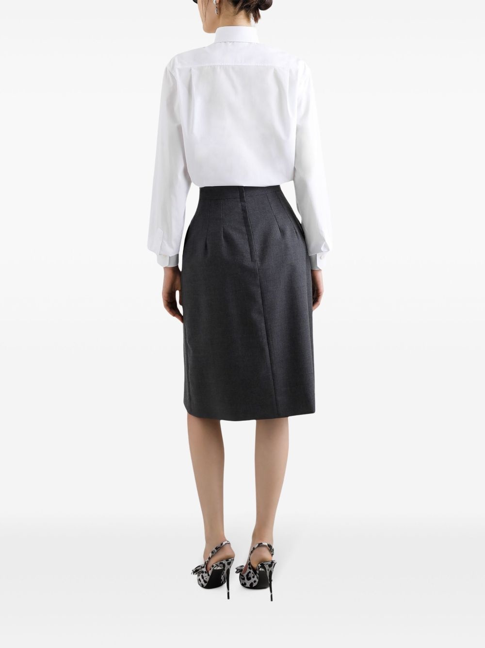overlapping-panel midi skirt - 3