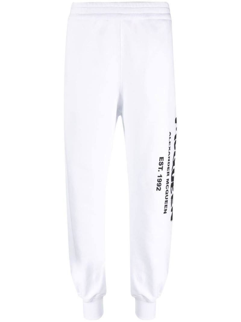 logo-print tapered track pants - 1