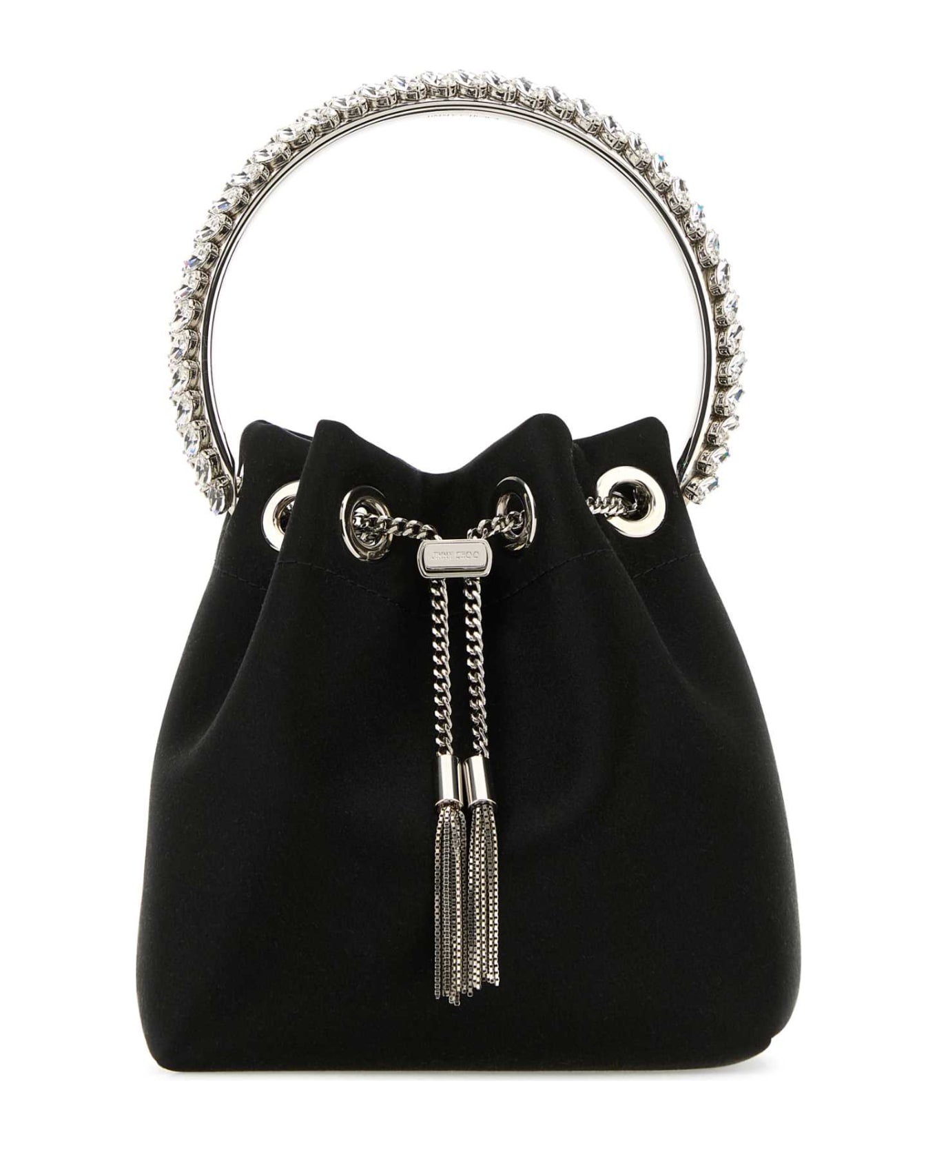 Black Satin Bon Bon Bucket Bag - 1