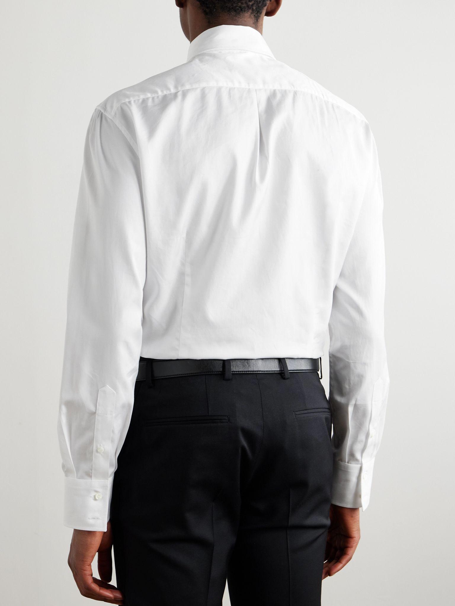 Cutaway-Collar Cotton-Twill Shirt White - 3