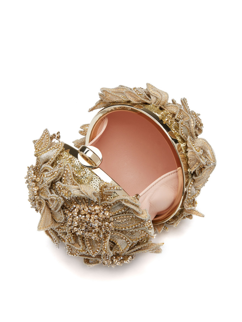 Oscar de la Renta SUNFLOWER CRYSTAL EMBROIDERED BILLIARD BAG outlook