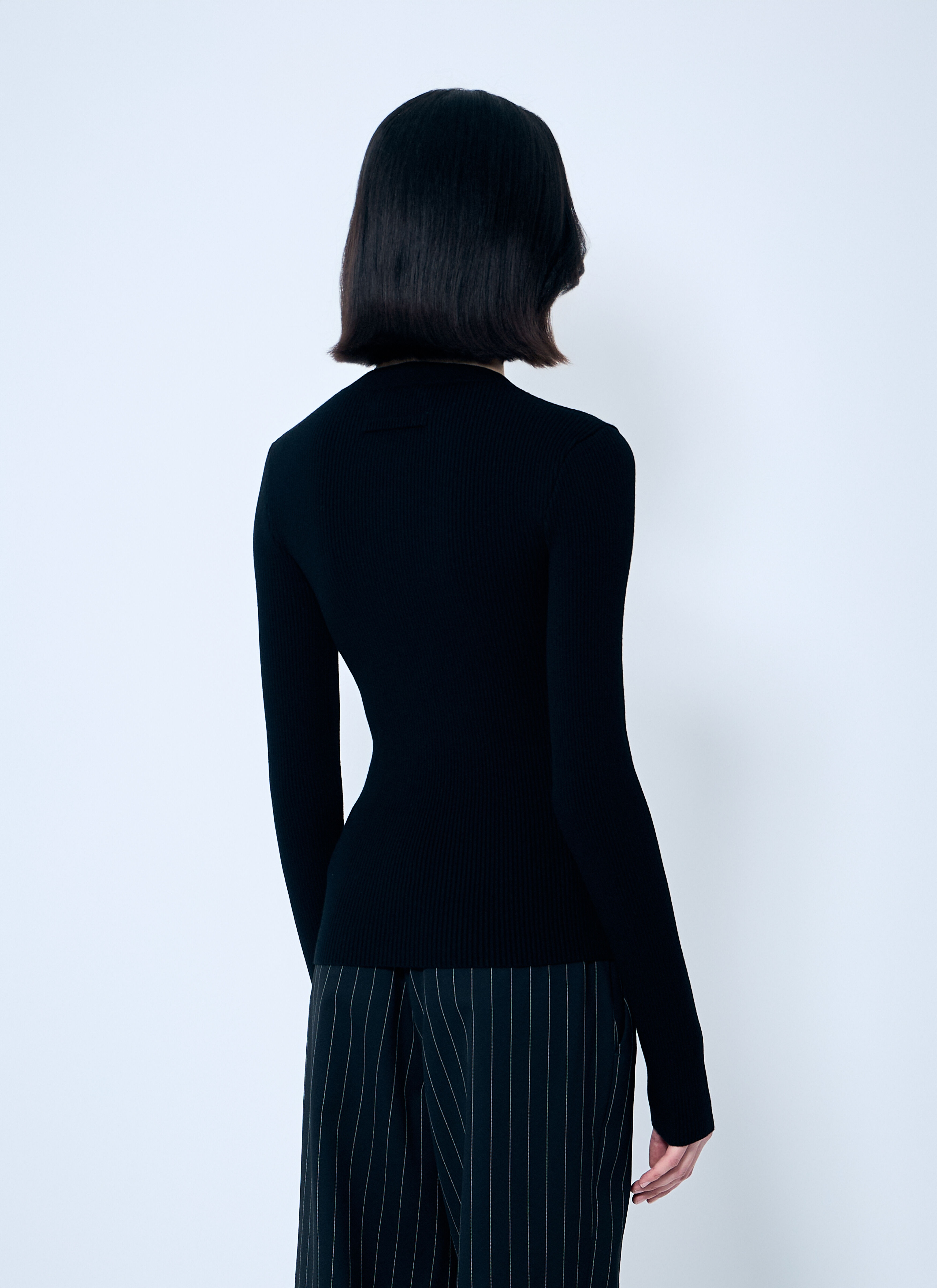 Rib Sweater With Transparent Panels - 4