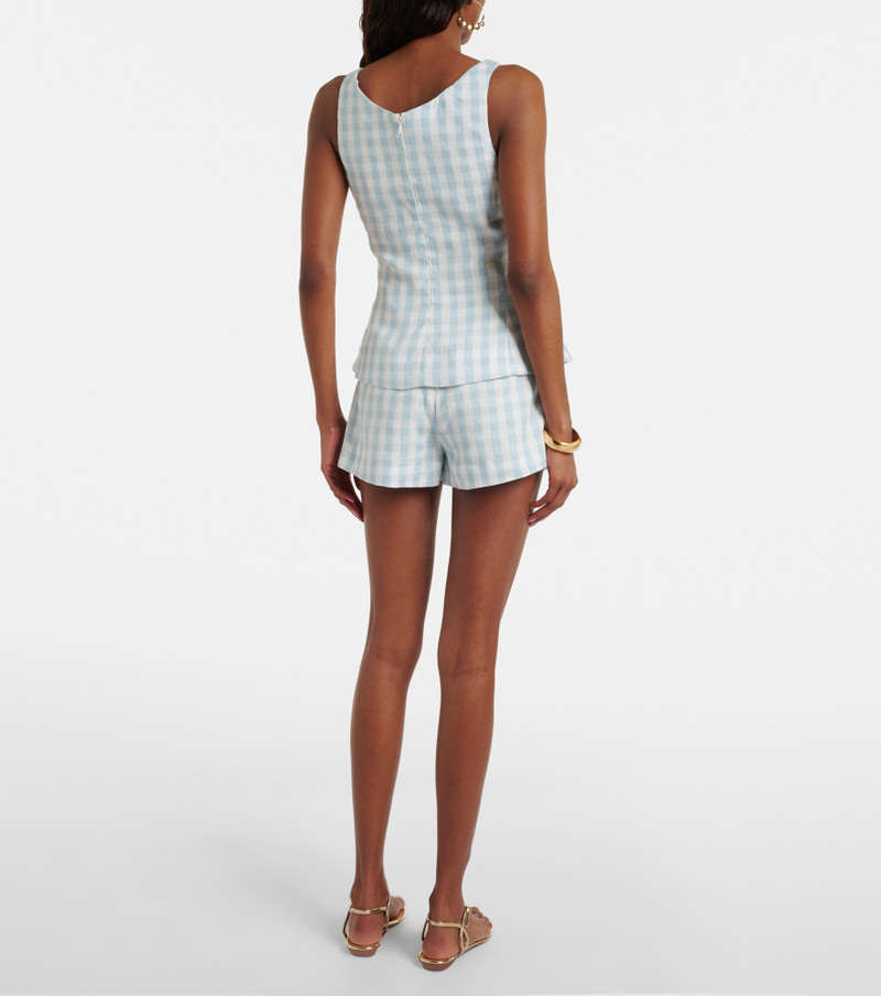 Lila gingham linen shorts 3