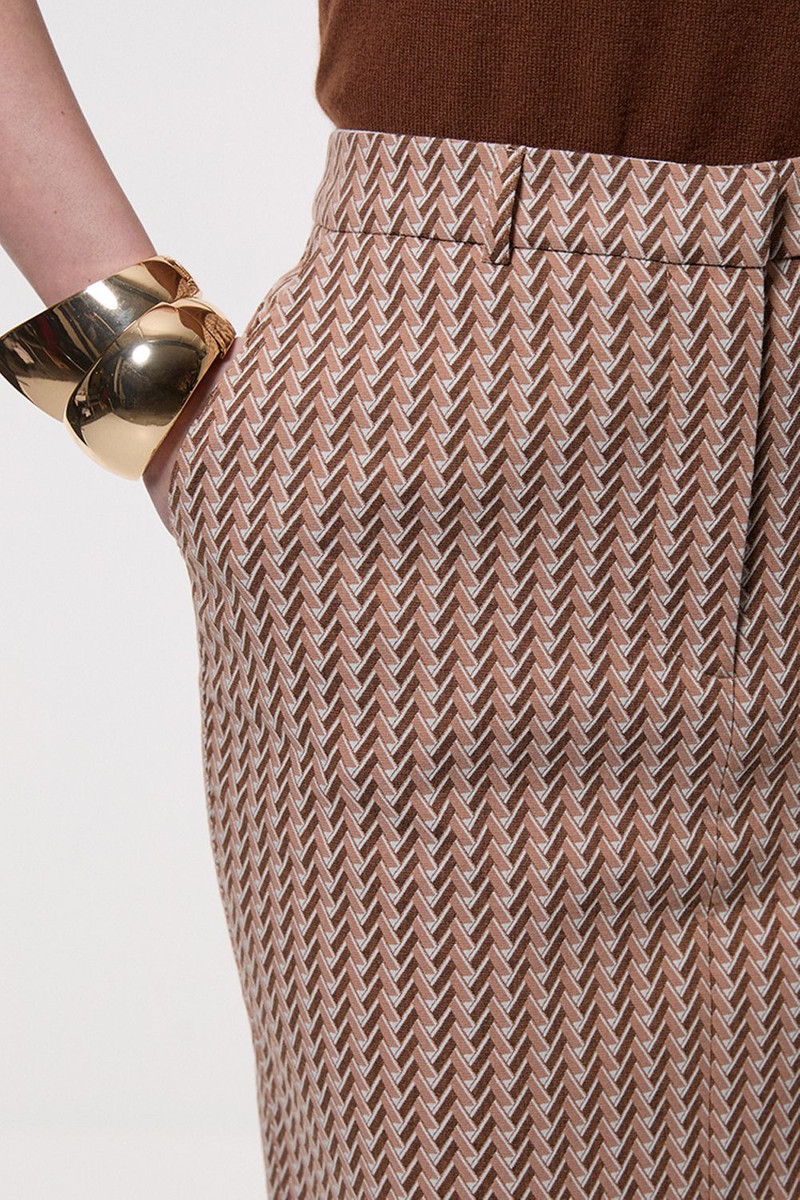 Jacquard Tailored Maxi Pencil Skirt 3
