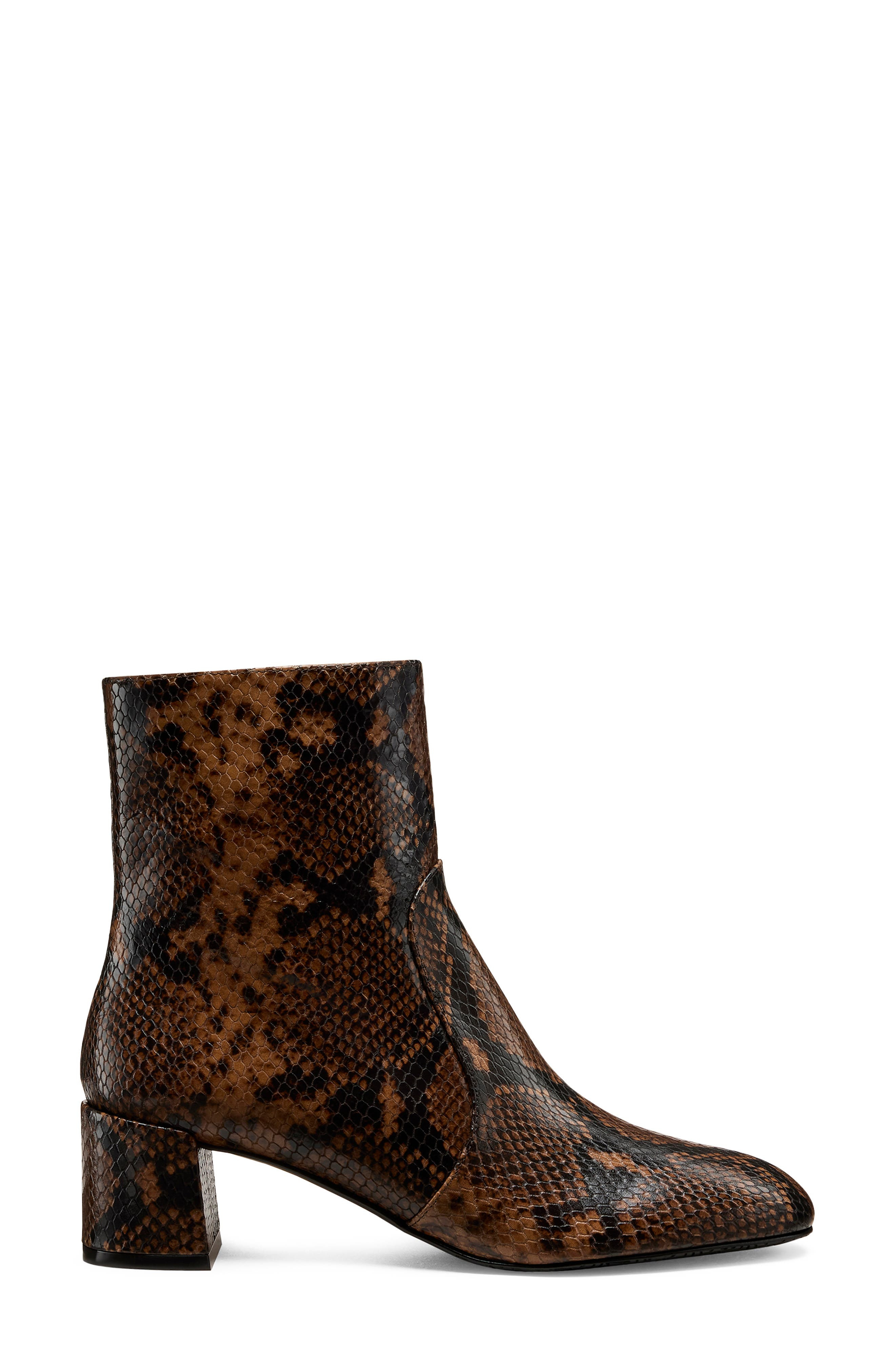 Stuart Weitzman Maeve Snakeskin Embossed Bootie in Espresso at Nordstrom - 2