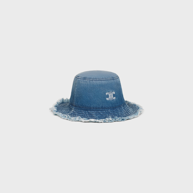 CELINE triomphe bucket hat IN COTTON DENIM outlook