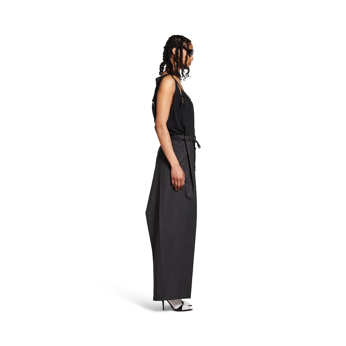 Women's Patched Slip Dress in Black - 3