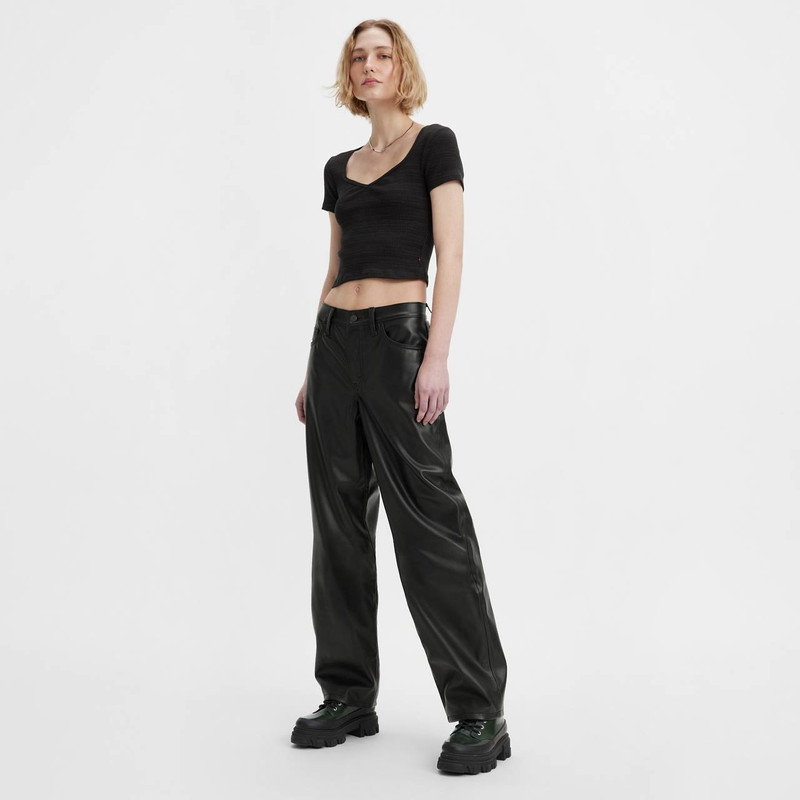 Levi's FAUX LEATHER BAGGY DAD WOMEN'S PANTS outlook