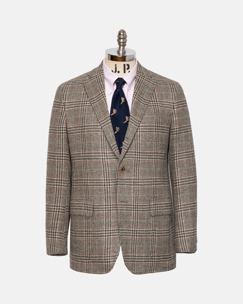 MADE-IN-USA MAGEE DONEGAL MIST LIGHT BROWN GLEN PLAID SPORT COAT 1